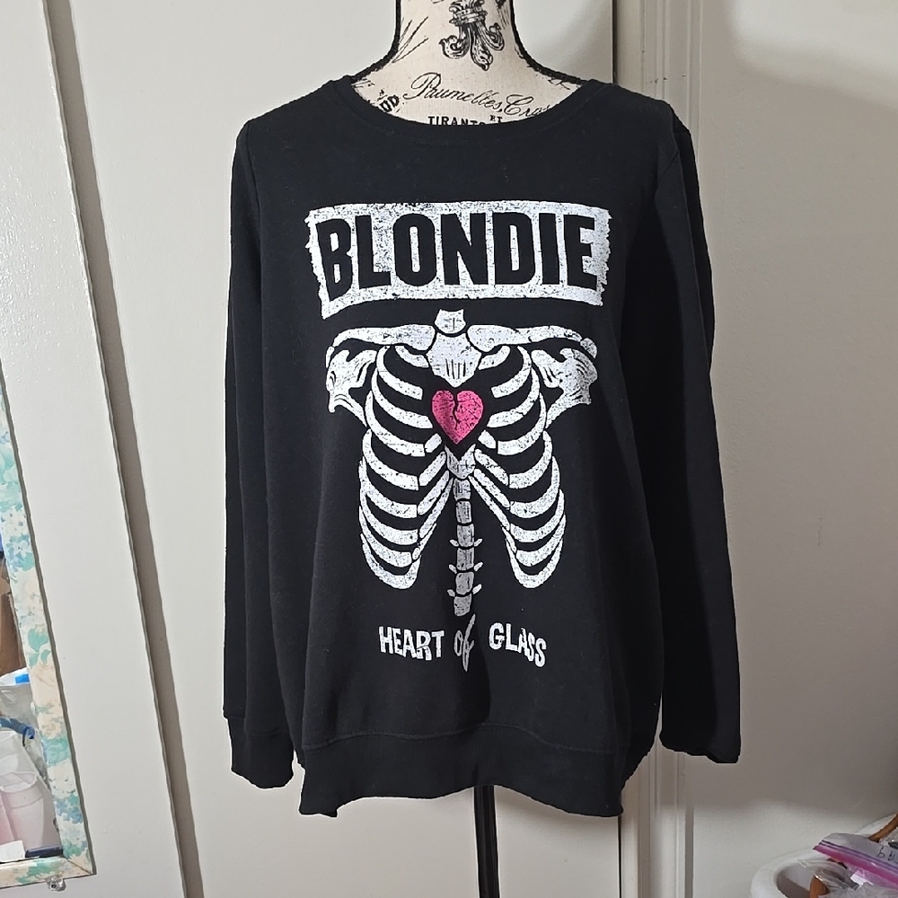 The Vinyl Icons Black Blondie Heart Of Glass Sweatshirt